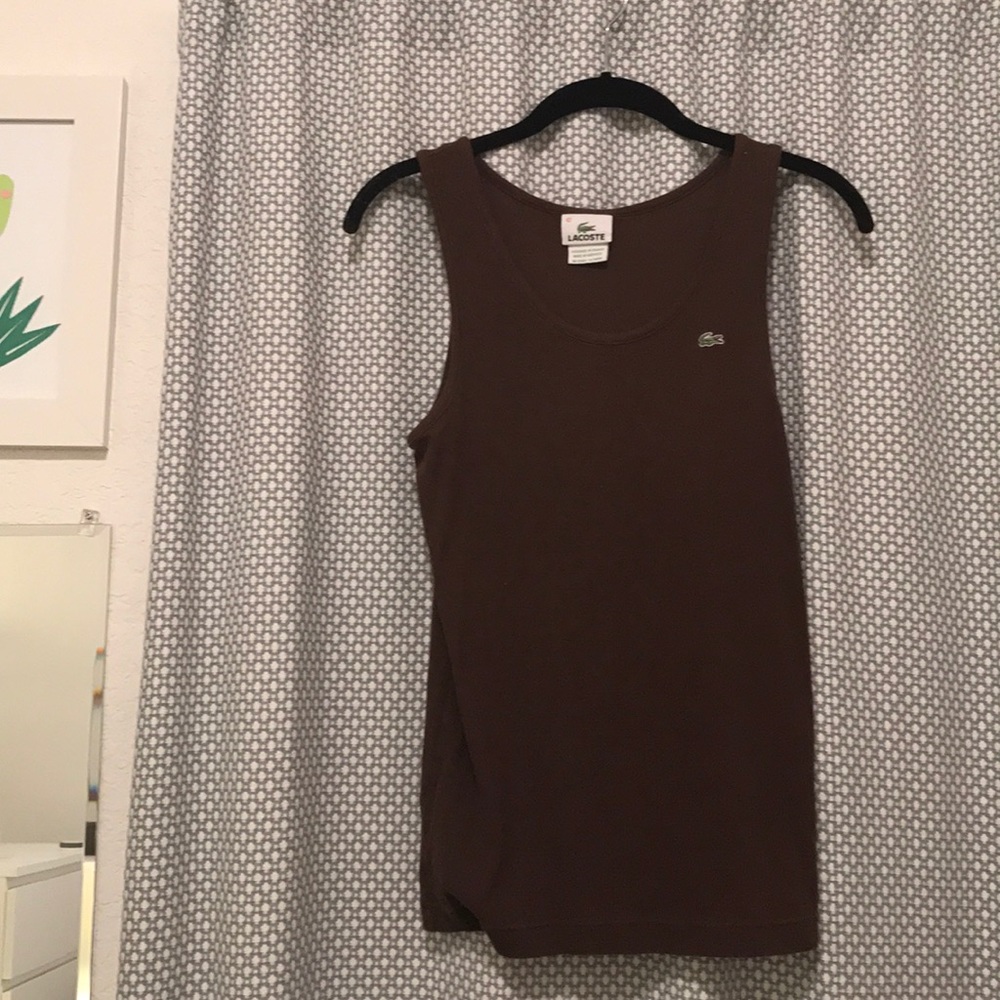 Brown Lacoste Tank Top